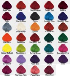 Redken Hair Color Chart, Kenra Hair Color, Indigo Hair Color, Kool Aid Hair Dye, Revlon Hair Color, Directions Hair Dye, Indigo Hair, Colors Chart