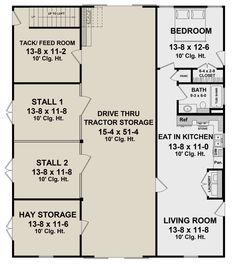 the floor plan for a two story house with an attached garage and living room area