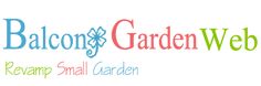 the balcong garden web logo is shown in multicolored letters on a white background