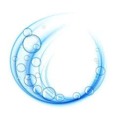 an abstract blue background with bubbles in the shape of a circle on top of it