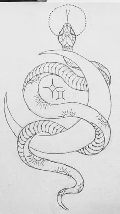 a drawing of a snake on paper