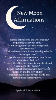 New Moon Group Ritual, Witchy Morning Affirmations, Full Moon Manifestation Prayer, New Moon Affirmations 2024, January Full Moon Ritual, Wicca Affirmations