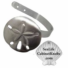 an image of a sand dollar with the word sealife cabinet knobs com