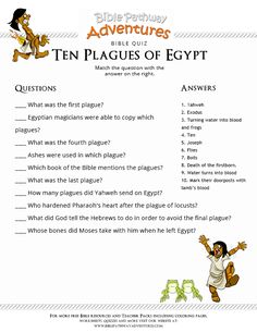 the ten plagues of egypt worksheet with answers for kids to learn and use