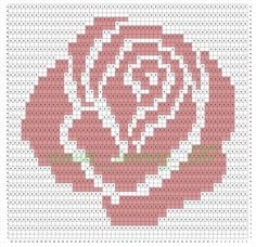 a cross stitch pattern with a rose on it