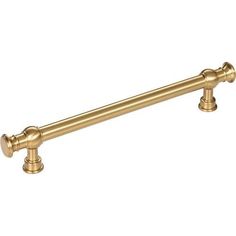 an antique style brass finish pull handle on a white background