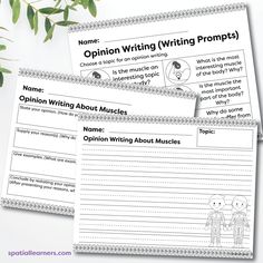 two opinion writing worksheets on top of each other