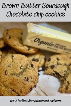 brown butter sourdough chocolate chip cookies