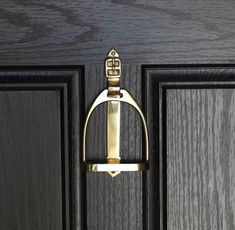 an open door with a metal handle on it