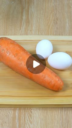 an egg and carrot on a cutting board