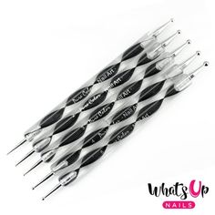 You will receive 5 dotting tools with 10 different sizes. Create an array of designs from polka dots, hearts, dripping art, cheetah print, flowers, or even just mix of couple of polishes together with this 5 pack of dotting tools. From the smallest point to the almost the size of a pencil eraser, you will not be disappointed with the size range you will receive with our dotting tools. How to Use Use fresh or thinned nail polishes for perfect looking dots. Gloopy nail polish wont work. Hold your Nails Polka Dots, Nail Dotting Tool, Dot Nails, Polka Dot Nails, Short Nails Art, Dotting Tool, Dots Nails, Pencil Eraser, Uv Gel Nails