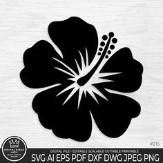 a black and white flower cutout with the words sva eps dxf