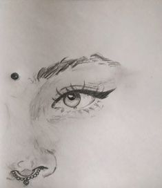 a pencil drawing of a woman's eye