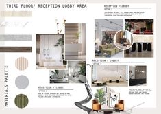 the interior design and decorating process is shown in this brochure, which includes images