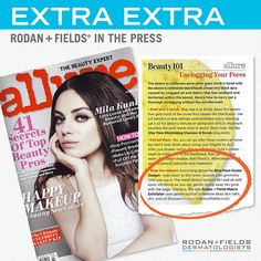 March 2013 Allure Magazine - Rodan + Fields in the news 60 Day Challenge, Aging Backwards, Allure Beauty, Winning Products