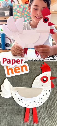 Hen – paper craft Easter Crafts, Kids And Parenting, Hen, Paper Craft