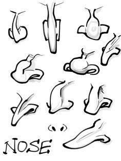 an image of nose expressions drawn in black and white