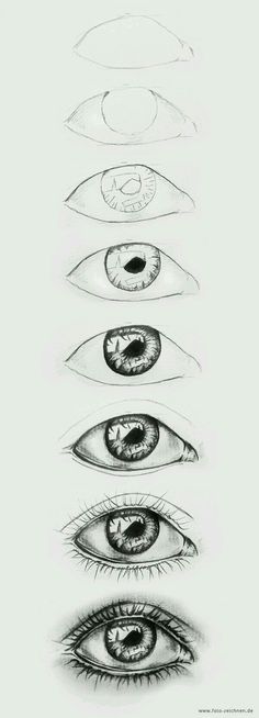 an image of different eyes in the middle of each eye, and one is drawn with pencil