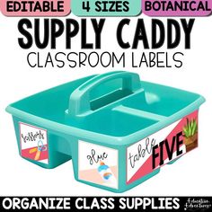 Organize your classroom supply bins with these botanical themed caddy labels! Labels come in 4 sizes, which are designed to fit on 2 popular storage caddies. The labels are EDITABLE so you can customize them to fit your needs! These art supply labels are the perfect addition to your farmhouse, rustic, plant, botanical, floral, or cactus themed classrooms. ⭐ This resource includes: 1 PDF File (to print as is) 1 PowerPoint File (editable labels) 4 Label Sizes Pre-labeled File includes table numbers, group numbers, VIP, table colors, and supplies) Bins not included.  With this purchase, you will get both a PDF file and an editable PowerPoint file. EDITABLE means you can type in your preferred label titles if you wish to change anything. You will need to have Microsoft Powerpoint installed on Labeling Tables In Classroom, Table Supply Organization Classroom, Table Labels Classroom, Classroom Desk Storage, Table Caddy Classroom, Teacher Storage Organization, Teachers Table Ideas Desks, Classroom Table Storage, Classroom Table Organization