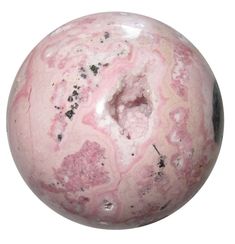 pink, white, black rhodochrosite crystal ball with drusy geode cave Sweet Songs, Learning To Love Again, Rocky Landscape, Feng Shui Energy, The Orb, Social Circles, Pink Rhodochrosite, Natural Patterns, Gazing Ball