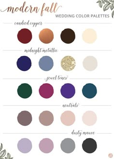 the modern fall wedding color palette