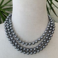 Kjl Kenneth Jay Lane Multi Strand Gray Faux Pearl Necklace - Nwot. Measures Approx 18”. Gold Clasp, Hand Knotted Between Each Stone. Faux Pearl Necklace, Kenneth Jay Lane, Multi Strand, Womens Jewelry Necklace, Faux Pearl, Jay, Hand Knotted, Pearl Necklace, Jewelry Necklaces