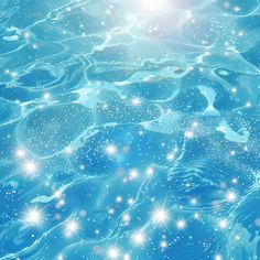 the sun shines brightly in the water as it reflects stars and bubbles on the surface