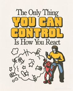 the only thing you can control is how you react book cover with an image of a man holding a monkey