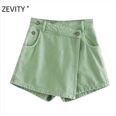 Brand Name: ZEVITYMaterial: COTTONMaterial: PolyesterMaterial: PolyamideDecoration: HOLEOrigin: CN(Origin)Waist Type: MIDPant Style: Shorts SkirtsGender: WOMENFit Type: RegularAge: Ages 18-35 Years OldStyle: CasualModel Number: P810Item Type: ShortsClosure Type: Zipper FlyMaterial Composition: 50%Pattern Type: Solid Ropa Upcycling, Skort Style, Casual Denim Shorts, Denim Skort, Hot Shorts, Style Shorts, Shorts Skirts, Cow Boy, Shorts Jeans