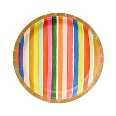 FELIZ PARTY PLATES: SMALL Rifle Paper Co. Plates Bonjour Fete - Party Supplies Crepe Paper Streamers, Rainbow Theme Party, Striped Tablecloths, Fun Party Themes, Paper Streamers, Modern Party, Welcome To The Party, Party Napkins, Party Cups