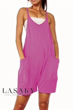 Lasaky - Enhanced Utility Jumpsuit Pants with Convenient Belt-Loop Zipper Pocket Pocket Jumpsuit, Jumpsuit Summer, Weave Style, Sleeveless Rompers, Sleeveless Jumpsuits, Short Jumpsuit, Short Rompers, Suspenders, Spring Summer Fashion