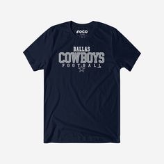 Dallas Cowboys Football Wordmark T-Shirt FOCO Navy S - FOCO.com Dallas Cowboys Women, Dallas Cowboys Shirts, Personal Things, Nfl T Shirts, Dallas Cowboys Football, Logo Display, Cowboys Football, Cowboys Shirt, Team T Shirts