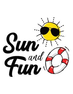 the words sun and fun with a life preserver