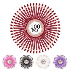 the 100 pc's are in different colors and sizes