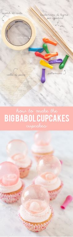 some cupcakes are sitting on a table with the words, big baboo cupcakes