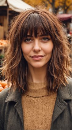 Bangs To Accentuate Eyes, Medium Length Haircut With Fringe Bangs, Medium Length Haircut With Short Bangs, Medium Length With Fringe, Middle Length Haircut With Bangs, Medium A Line Bob With Bangs, Brunette Mid Length Hair With Fringe, Mid Length Shag With Bangs, Medium Hair Layers Bangs