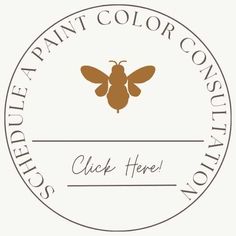 the logo for paint color consulting, click here