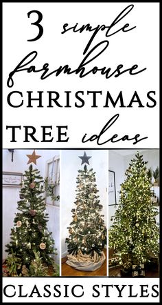 three different types of christmas tree styles