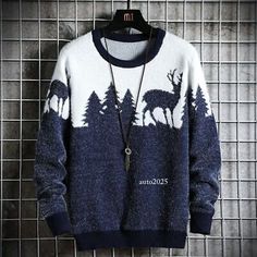 ad eBay - Christmas Sweater Men Pullovers Deer Print Sweaters Man Woman Christmas Sweater - Buy Now, click the link (eBay) Matching Christmas Sweaters, Mens Knit Sweater, Animal Sweater, Couples Sweaters, The Cardigans, Hot Sweater, Slim Fit Sweater, Funny Christmas Sweaters, Christmas Sweater Men