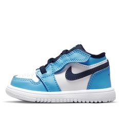 Air Jordan 1 Low ALT TD Dark Powder Blue Infant/Toddler Shoes Gifts For Newborns, Nike Air Jordan 1 Low, Limited Edition Sneakers, Air Jordan 1 Low, Jordan 1 Low, Round Toe Heels, Newborn Baby Gifts, Sport Sneakers, Toddler Shoes