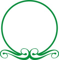 an oval frame with swirls in the middle and green border around it on a white background