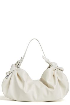 MARK CROSS HANDBAGTOP HANDLE BRIGHT WHITE Scarf Mini Bag Brown Scarf, Slouchy Bag, Slouch Bags, Brown Scarves, White Purse, Mark Cross, Hobo Style, Round Leather, Laid Back Style