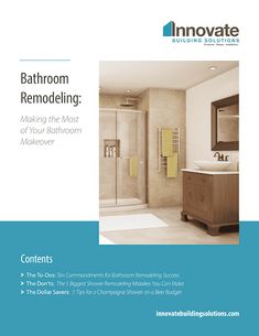 the bathroom remodeling brochure is shown