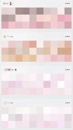 the different shades of pink and brown are shown in this graphic style, with each color being