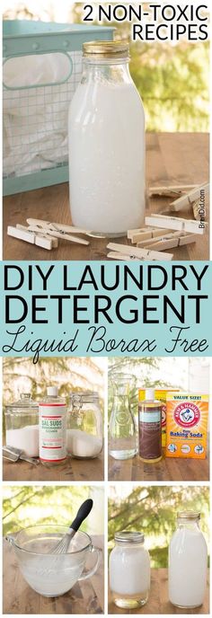 diy laundry detergent recipe with instructions to make it and use it in the kitchen