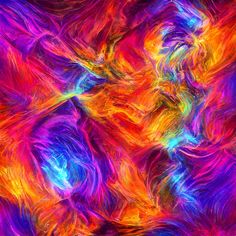 an abstract painting with bright colors and swirls on the bottom half of its image