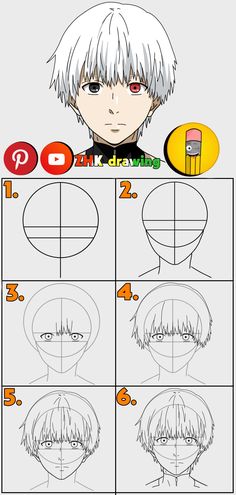 how to draw anime hair step by step