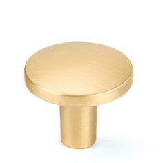 an antique brass cabinet knob on a white background