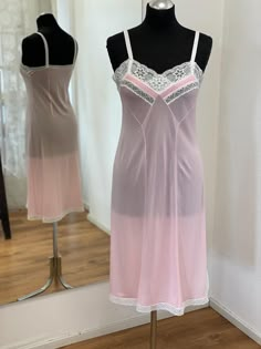 Pink vintage slip dress, 38 size M, Vintage original lace lingerie, Vintage lingerie with lace 1960- 1980s 100% nylon  polyamide Size: 38/M Length: 108 cm  / 42.5 inches Bust: 88 cm / 34.6  inches Waist: 80 cm / 31.5  inches Hips: 94 cm / 37. inches  * Please note that actual colors may vary due to your computer resolution and monitor color restrictions *Clothes  from smoke free house * Clothing is vintage *Please contact me if you have any questions Thank you visiting my shop Instagram  - Ivzit Pink Slip Dress, Vintage Slip Dress, Vintage Slip, Lingerie Vintage, House Clothes, Peyton List, Vintage Slips, Lace Vintage, Rose Vintage