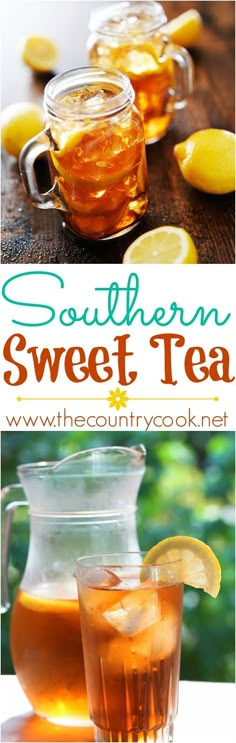 southern sweet tea with lemon and ginger syrup